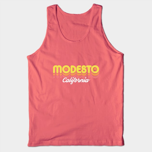 Retro Modesto California Tank Top by rojakdesigns